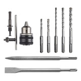 Kit Broca talhadeira Ponteira sds Plus P Martelete Mandril