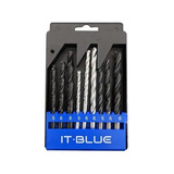Kit Brocas Aço Resistente 9 Peças Concreto Madeira Metal