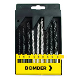 Kit Brocas Aço Resistente 9 Peças Concreto Madeira Metal