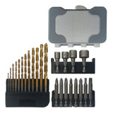 Kit Brocas Soquetes E Bits Conjunto 24 Peças