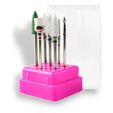 Kit Brocas Tungstênio Cerâmica 7 Pçs Lixadeira Unha De Gel