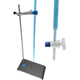 Kit Bureta De Vidro Incolor 50ml Suporte Universal Pinça