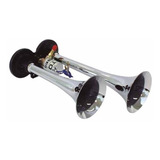 Kit Buzina Automotiva 2 Cornetas Cromada A Ar 12v