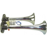 Kit Buzina Automotiva 2 Cornetas Cromada A Ar 12v