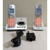 Kit C/ 02 Telefones Sem Fio At&t Mod. El 52253 Imp. (usado).