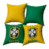 Kit C/ 04 Capas De Almofada Decorativas Copa Brasil Oferta!