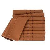 Kit C- 20 Toalhas De Rosto Viena 45x70cm 100- Algodão -revenda- -Marrom Escuro-