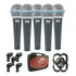 Kit C/ 5 Microfones Dinâmicos Arcano Rhodon-8 Kit Xlr-xlr Sj