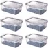Kit C/ 6 Pote Hermético Freezer/micro 2,6l C/ Tela E Travas
