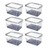 Kit C/ 6 Pote Hermético Freezer/micro 4l C/ Tela E Travas