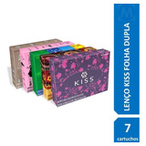 Kit C/ 7 Caixinhas C/50un Lenço De Papel Folha Dupla Kiss