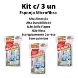 Kit C 03 Esponja Microfibra Todas Telas Sensíveis S Riscar