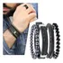 Kit C/04 Pulseira Couro Masculina Crucifixo Trançada Bolinha