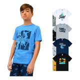 Kit C 06 Peças Conjunto Infantil Menino Verão Juvenil