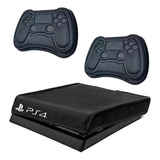Kit C 1 Capa Antipoeira Ps4 Slim 2 Cases P Controle Ps4