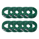 Kit C 10 Arame P Tela Revestido Pvc 1kg Verde Bwg14 2 11mm
