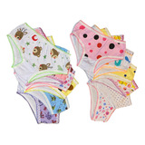 Kit C 10 Calcinhas Meninas Infantil De Algodão Com Elástico