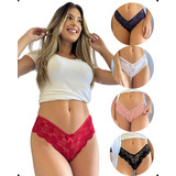 Kit C 10 Calcinhas Tanga Em Renda Tanga Calcinha Renda