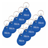 Kit C 10 Chaveiro Aprox Tag Rfid 125khz Linear Nice Azul