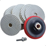 Kit C 10 Discos Lixa Brilho Dagua Suporte Adaptador M14