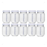 Kit C 10 Frascos Pote Vidro Guardar Leite Materno 250ml esp