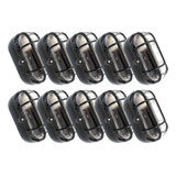 Kit C 10 Luminária Arandela Tartaruga Externa C Grade Preto 110v 220v