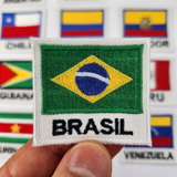 Kit C 10 Patch Bordado Bandeira Brasil Países Você Escolhe