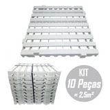 Kit C  10 Pçs   Pallet Plástico Estrado 4 5 X 50x50 Branco