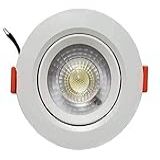 KIT C 10 Spot LED 5w Redondo De Embutir Direcionável Branco Quente