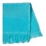 Kit C 10 Toalhinhas Escolar De Mão Social Para Bordar Bebe Cor Azul Barra Bordar