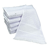 Kit C 10 Toalhinhas Escolar De Mão Social Para Bordar Bebe Cor Branco Barra Bordar