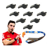 Kit C 10 Unid Apito Treinamento Plastico Arbitro C Cordao