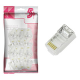 Kit C 100 Conector Rj45 Cat5e Blindado Rj45 Lan Plug Rede