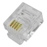 Kit C 100 Conectores Plug Rj11 6x4 Para Aparelho Telefônico