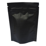 Kit C  100un Sachê 85x115mm Laminado Preto Fosco C  Zíper