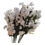 Kit C 12 Galhos Flor Mosquitinho Gipsofila Branco Artificial