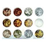 Kit C 12 Glitter Encapsulado Flocado Para Unhas Lindas Cores