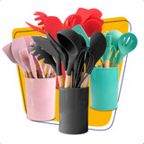 Kit C 12 Peças Utensílios De Cozinha Colheres Espatula