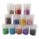 Kit C 12 Potinhos C Glitter Brilho Purpurina Colorida