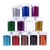 Kit C 12 Potinhos C Glitter Brilho Purpurina Colorida