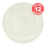 Kit C 12 Und Prato Refeição Plaza 25cm Redondo Melamine Yazi