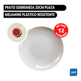 Kit C 12 Und Prato Sobremesa Plaza 20cm Redond Melamine Yazi