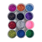Kit C 120 Glitter Purpurina Colorido Em Pó Revenda 3g