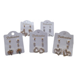 Kit C 15 Pares Brinco Feminino Folheado A Ouro Atacado Trio
