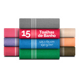 Kit C 15 Toalhas De Banho 65cm X 1 25m 270gm Atacado