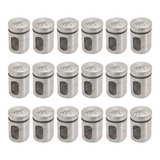 Kit C 18 Unidades Porta Temperos Em Aço Inox Vidro Bares E Restaurantes Excelente Qualidade Saleiro E Pimenteiro