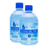 Kit C 2 Álcool Gel 70 Higienizador A vera Hidratante 500ml