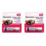Kit C 2 Anasol Protetor Solar Labial Fps 60 Açaí C Morango