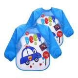 Kit C 2 Babadores Avental Manga Longa Impermeável Blw Bebê