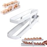 Kit C 2 Bandejas Organizadores De Ovos Suporte Dispensador De Geladeira Rolagem Automática Armazena De 12 A 14 Ovos Da Marca Izal 